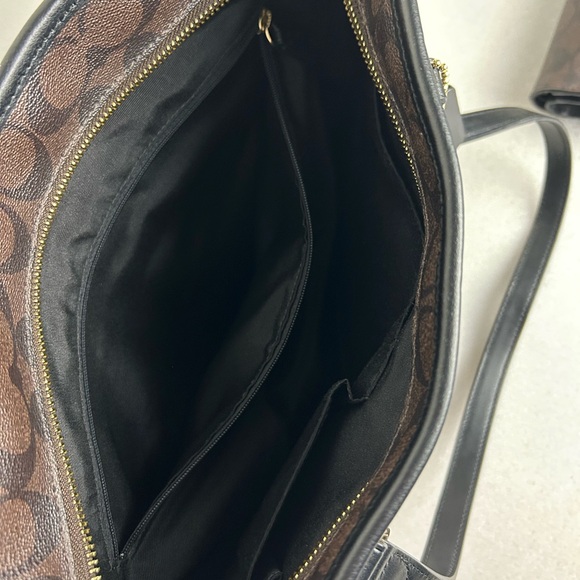 Coach Signature Brown and Black Tote with Wallet - Picture 8 of 16